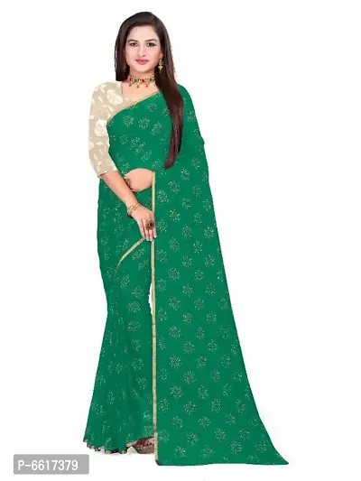 Womens Chiffon Saree With Blouse Piece-thumb0