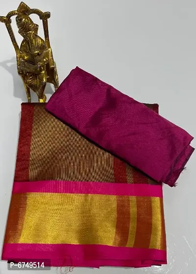 Trendy Cotton Saree With Blouse Piece-thumb0