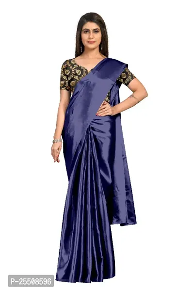 Beautiful Satin Saree with Blouse piece for Women