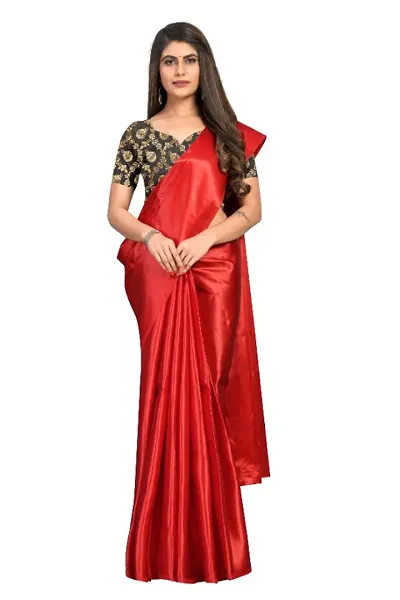 Alluring Satin Saree with Blouse piece 