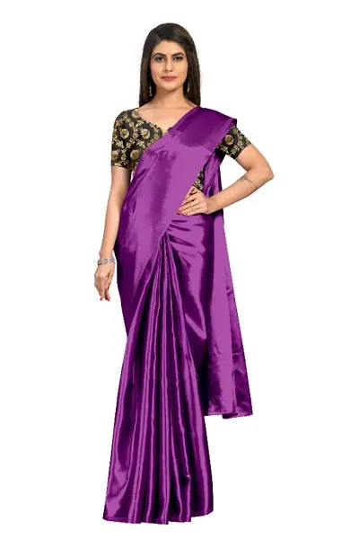 Alluring Satin Saree with Blouse piece 