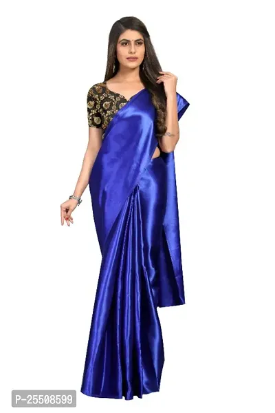 Beautiful Satin Saree with Blouse piece for Women