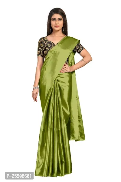 Beautiful Satin Saree with Blouse piece for Women