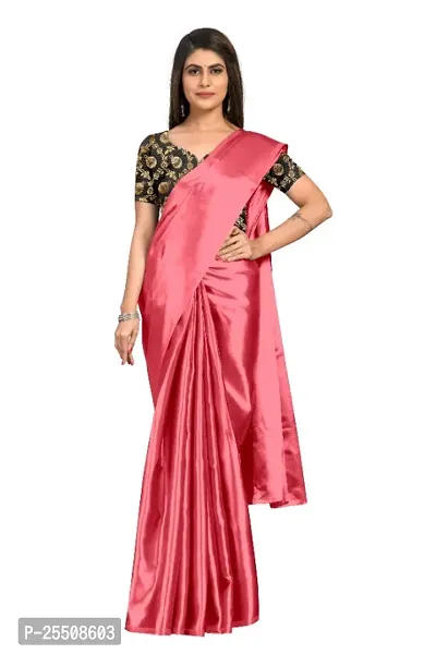 Beautiful Satin Saree with Blouse piece for Women