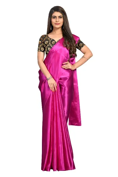 Must Have Satin Saree with Blouse piece 