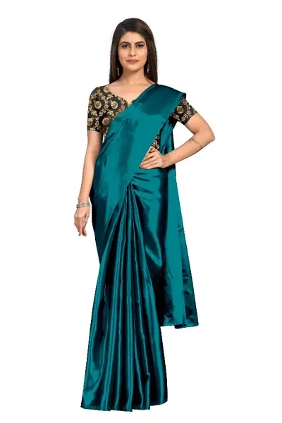 Must Have Satin Saree with Blouse piece 