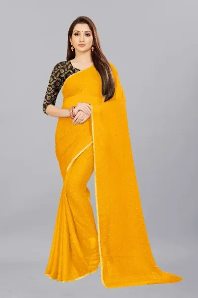 Stylish Chiffon Saree With Blouse piece