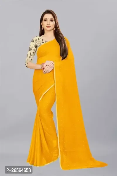 Aardiva Fancy Chiffon Saree with Blouse Piece for Women