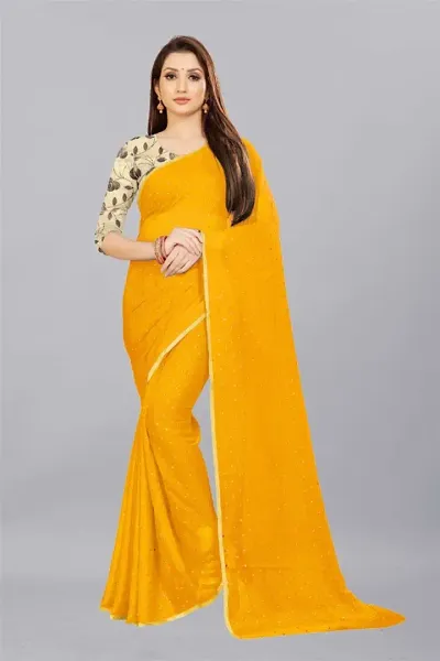 Glamorous Chiffon Saree with Blouse piece 