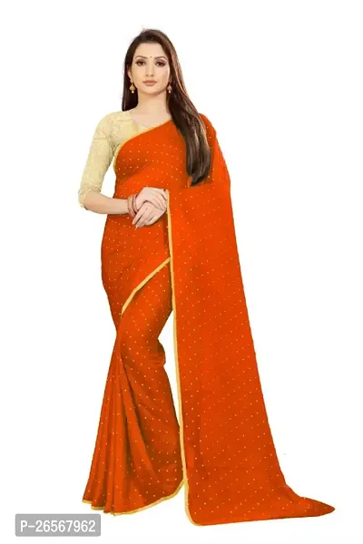 Aardiva Fancy Chiffon Saree with Blouse Piece for Women-thumb0