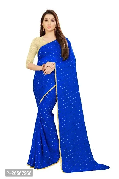 Aardiva Fancy Chiffon Saree with Blouse Piece for Women-thumb0