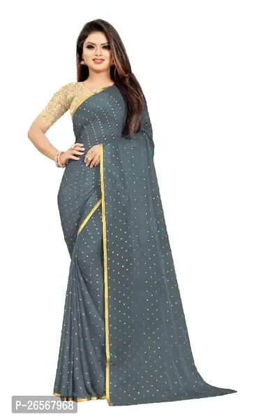 Aardiva Fancy Chiffon Saree with Blouse Piece for Women-thumb0