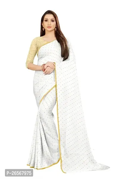 Aardiva Fancy Chiffon Saree with Blouse Piece for Women