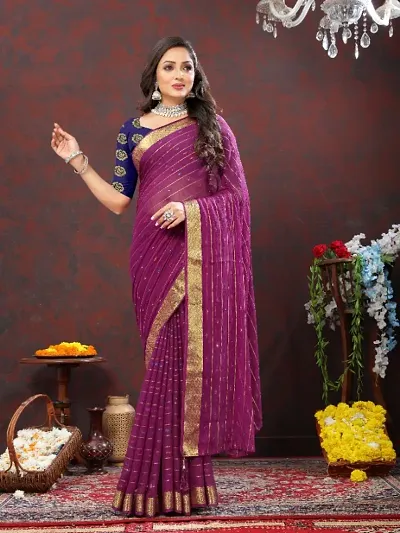 Classic Chiffon Saree with Blouse piece