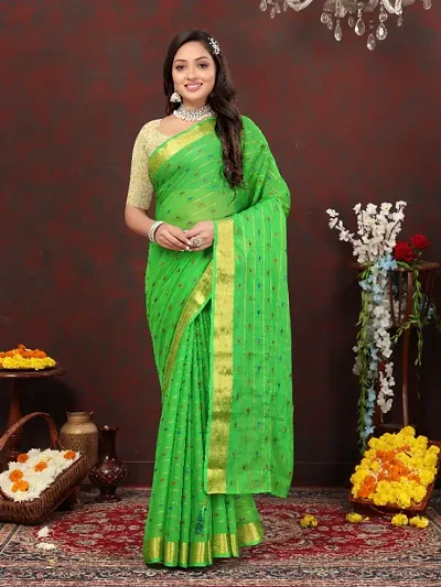 New In Chiffon Saree with Blouse piece