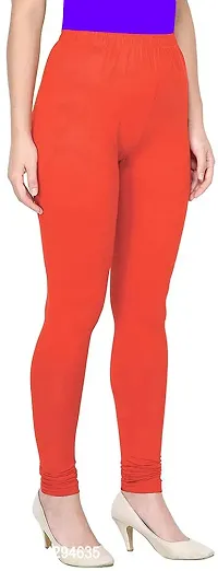 Fabulous Red Cotton Solid Leggings For Women