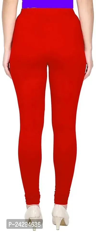 Fabulous Red Cotton Solid Leggings For Women-thumb2