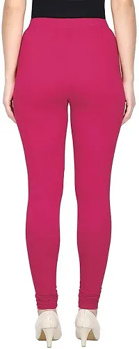 Fabulous Pink Cotton Solid Leggings For Women-thumb1