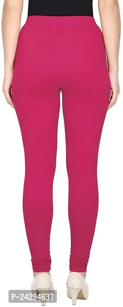 Fabulous Pink Cotton Solid Leggings For Women-thumb2