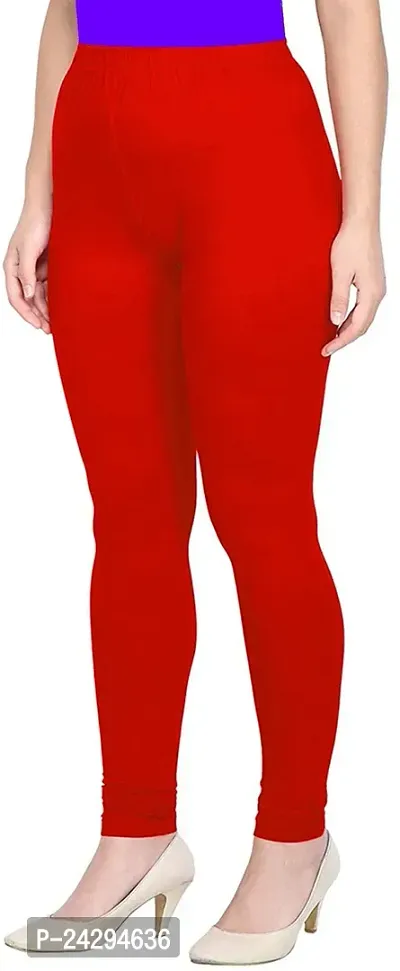 Fabulous Red Cotton Solid Leggings For Women-thumb0