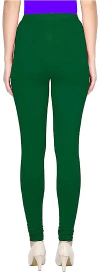 Fabulous Green Cotton Solid Leggings For Women-thumb1