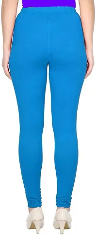 Fabulous Blue Cotton Solid Leggings For Women-thumb1