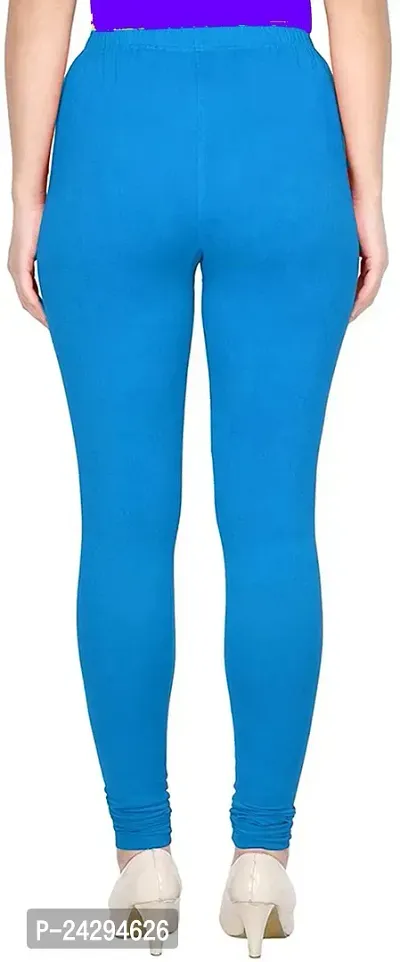 Fabulous Blue Cotton Solid Leggings For Women-thumb2