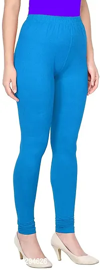 Fabulous Blue Cotton Solid Leggings For Women-thumb0