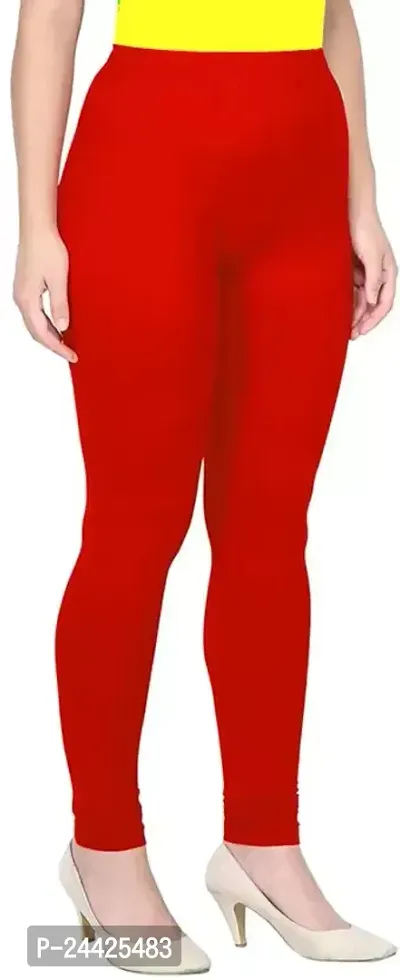 Stylish Churidar Solid Leggings - Red-thumb0