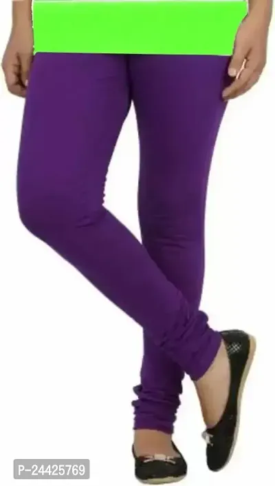Stylish Churidar Solid Leggings - Purple
