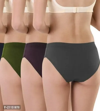 Aeran Traders Women Cotton Hipster Inner Elastic Panties in with varient Sizes (M/85, Multicolor Pack of 3)-thumb2