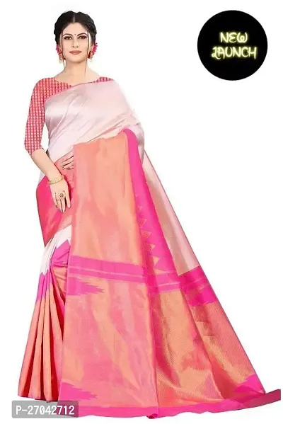 Sttylish Women Silk Blend Saree with Blouse Piece-thumb0