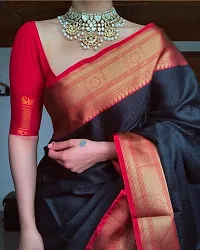 Sttylish Women Banarasi Silk Saree with Blouse Piece-thumb2