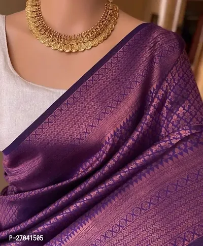 Sttylish Women Banarasi Silk Saree with Blouse Piece
