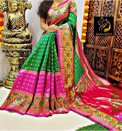 Festive Wear Litchi Silk Sarees With Blouse Piece