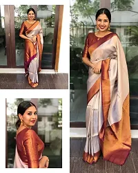 Sttylish Women Banarasi Silk Saree with Blouse Piece-thumb3