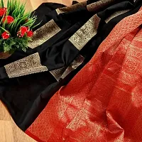 Sttylish Women Banarasi Silk Saree with Blouse Piece-thumb2