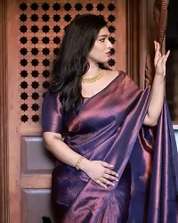 Sttylish Women Banarasi Silk Saree with Blouse Piece-thumb1