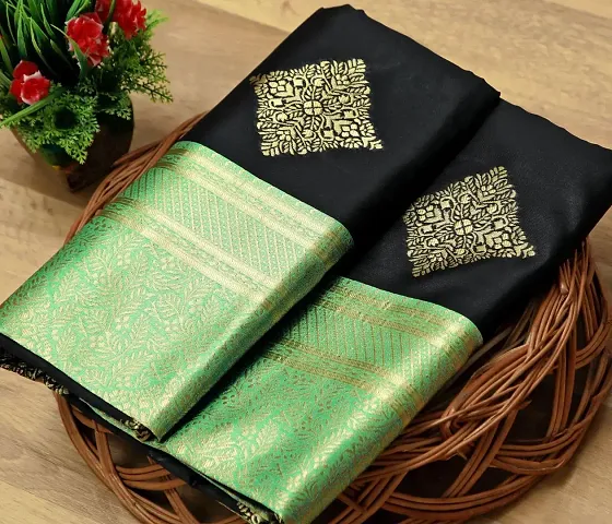 Litchi Silk Woven Design Sarees with Blouse Piece