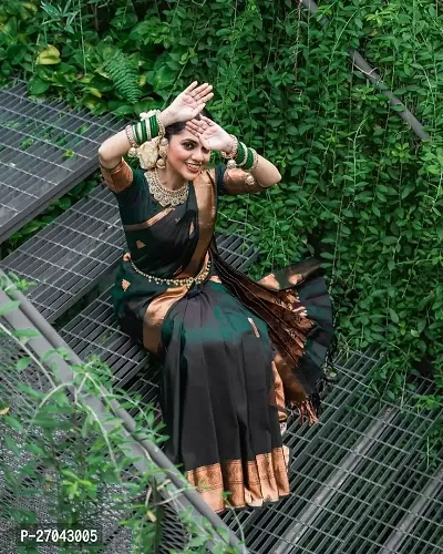 Sttylish Women Banarasi Silk Saree with Blouse Piece-thumb3