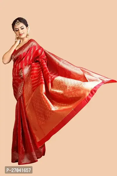 Sttylish Women Banarasi Silk Saree with Blouse Piece-thumb2