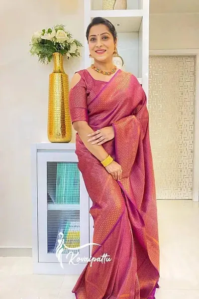 Attractive Cotton Silk Saree with Blouse piece 