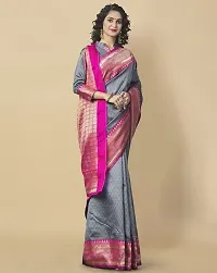 Sttylish Women Silk Blend Saree with Blouse Piece-thumb1