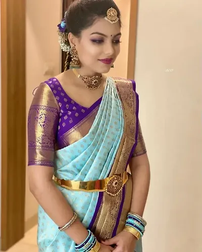 Trending Art Silk Saree with Blouse piece 