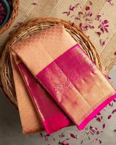 Attractive Silk Blend Jacquard Saree with Blouse piece