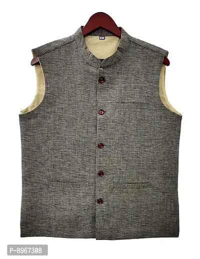Men's Traditional Cotton Nehru Jacket/Waistcoat-thumb0