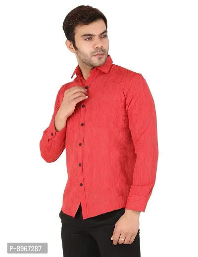 Latest Chikan Men's Textured Regular Fit Full Sleeve Cotton Casual/Formal Shirt-thumb5