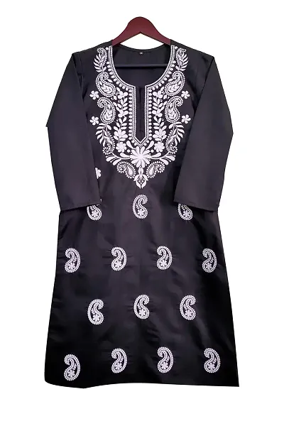 Latest Chikan Women's Lucknowi Chikan Embroidered Regular Fit Kurti Kurta