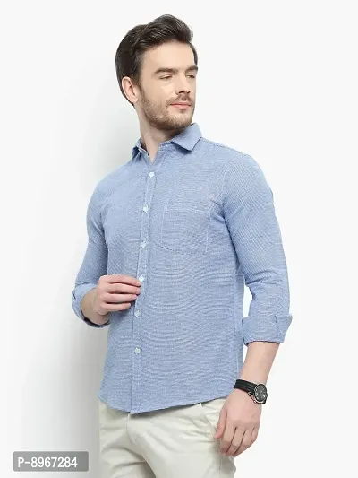 Latest Chikan Men's Checked Regular Fit Full Sleeve Cotton Casual Shirt-thumb4