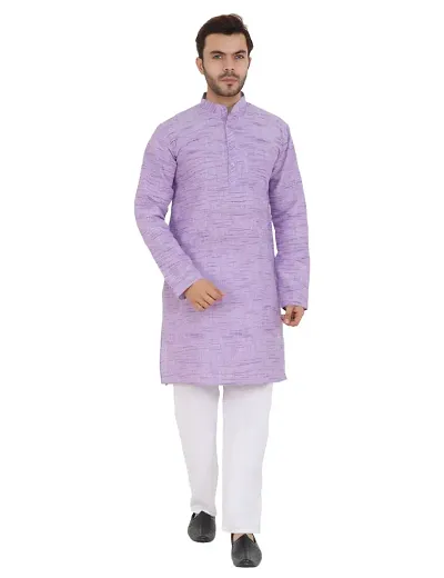 DESHBANDHU DBK Latest Men's Regular Long Kurta Full Sleeves - Casual Ethnic Wear (42, Sky)